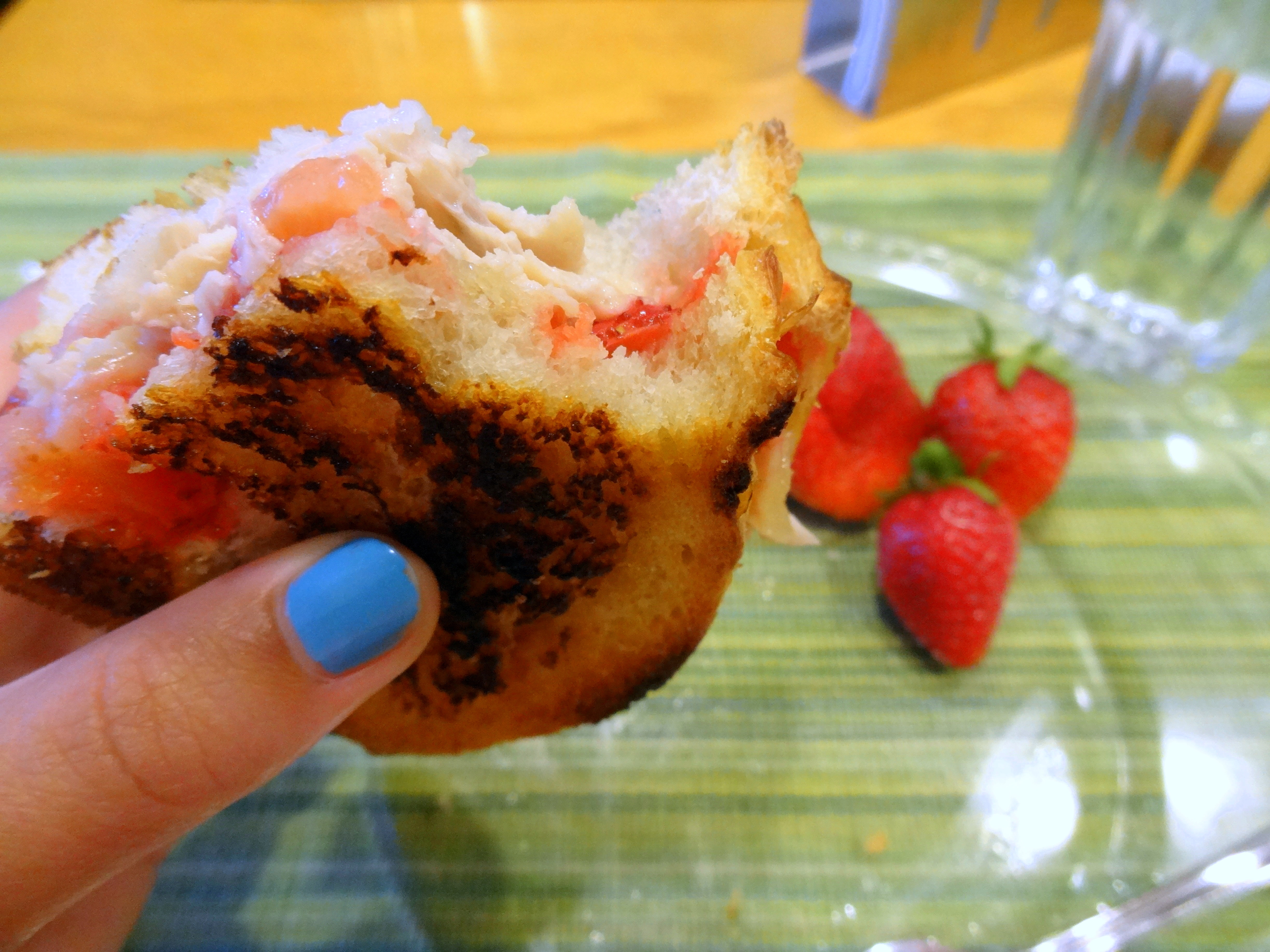 strawberry sourdough grilled cheese