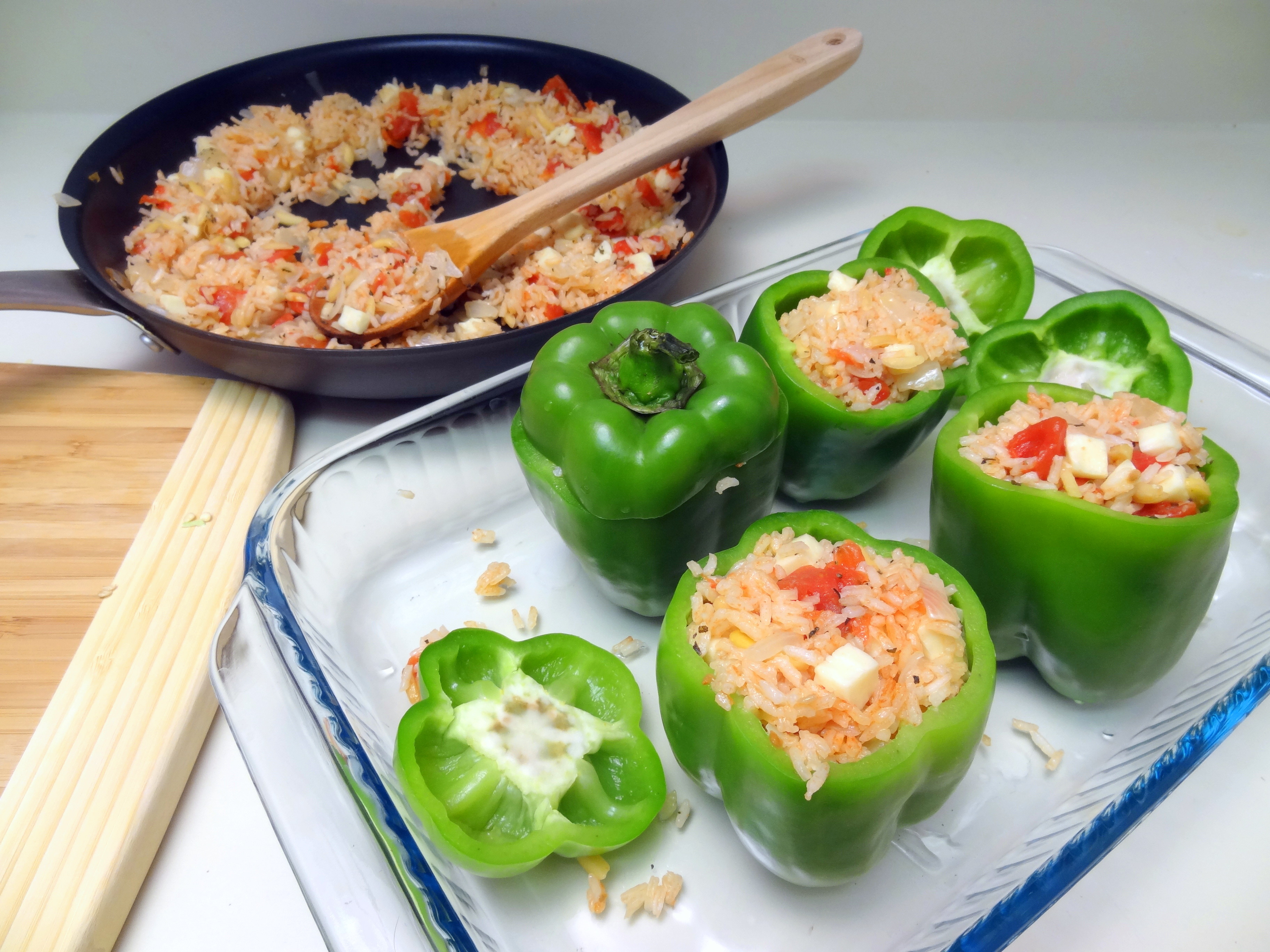 halloumi stuffed peppers