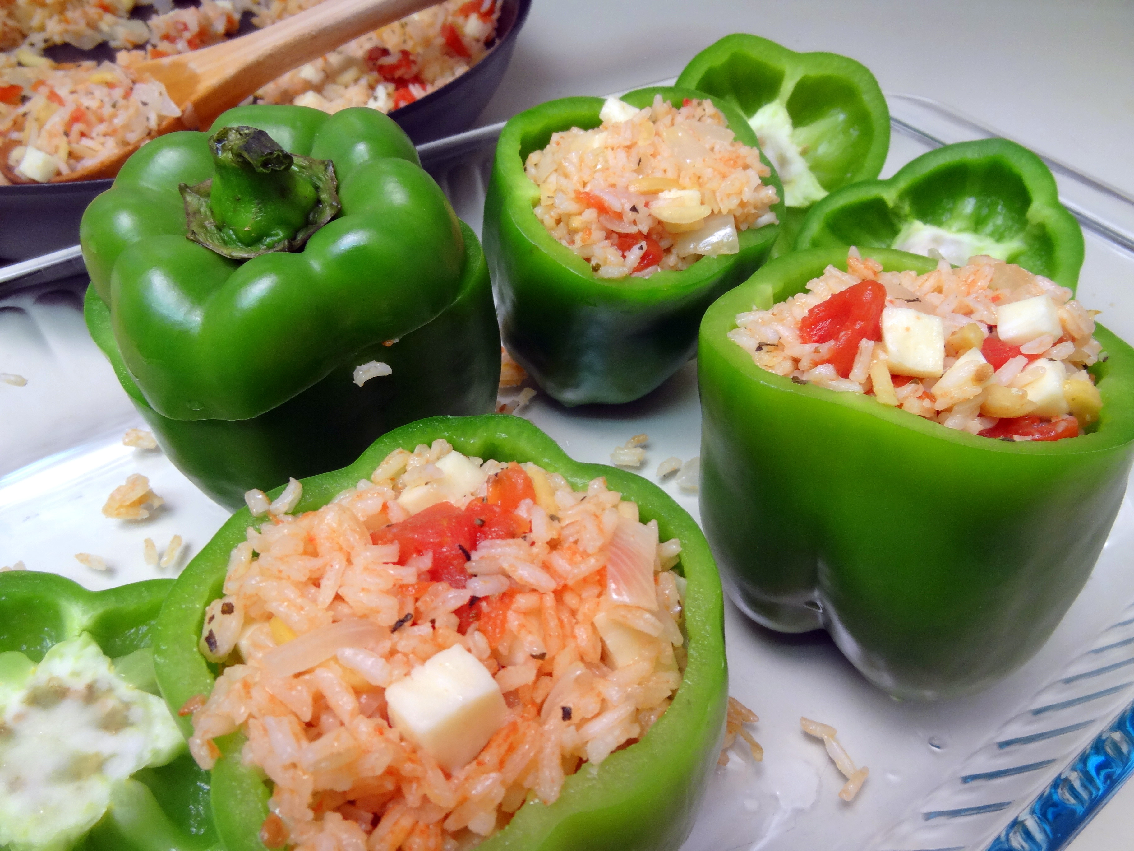 halloumi stuffed peppers