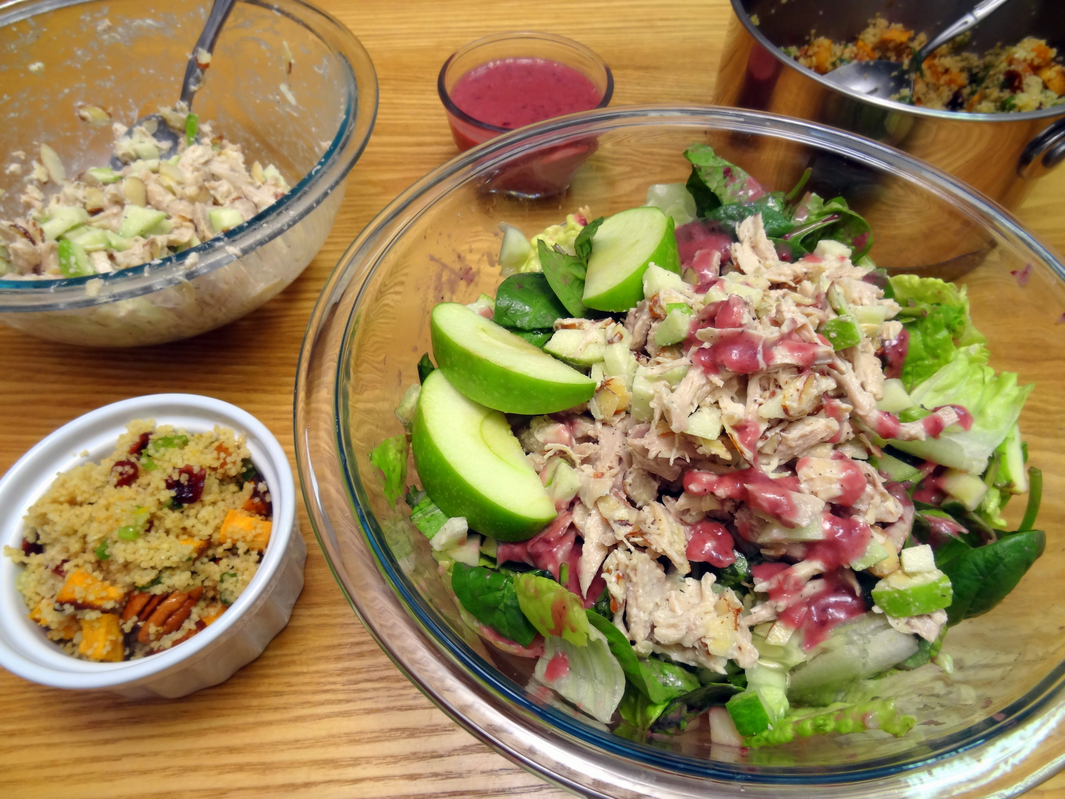 chicken salad salad with roasted grape vinaigrette