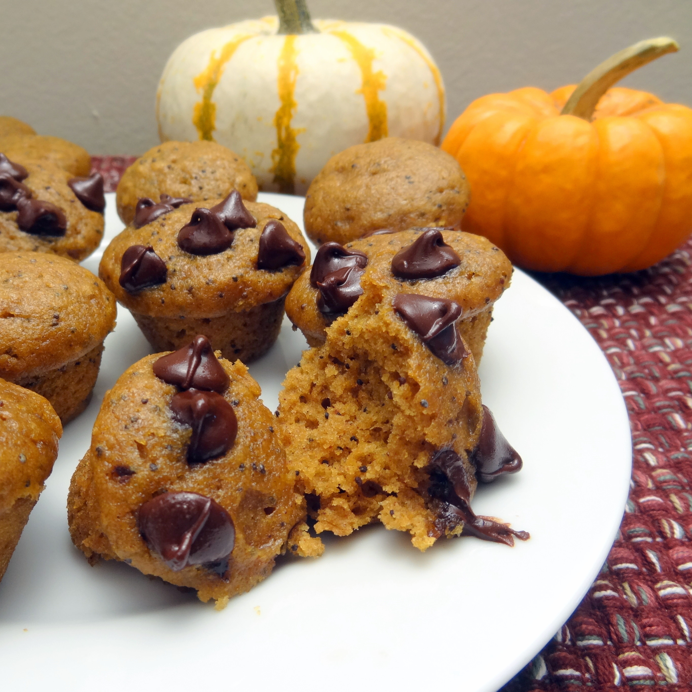 mini poppy seed chai pumpkin muffins