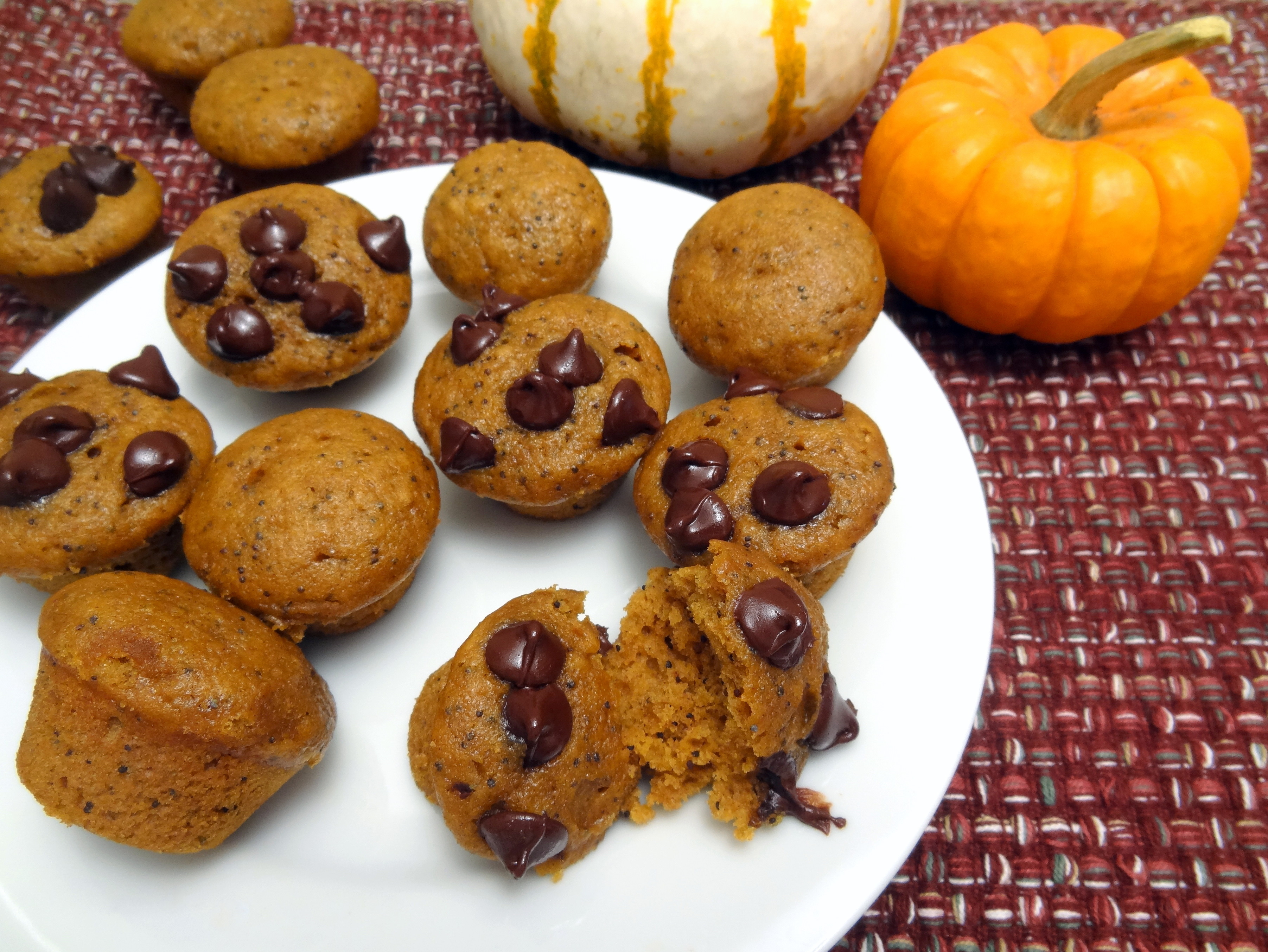 mini poppy seed chai pumpkin muffins