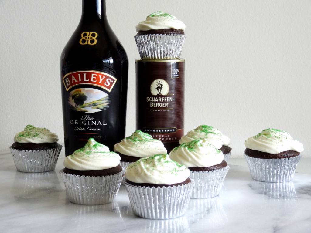 Baileys Irish cream chocolate cupcakes