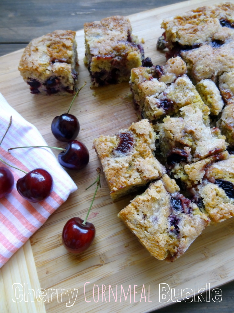 cherry cornmeal buckle