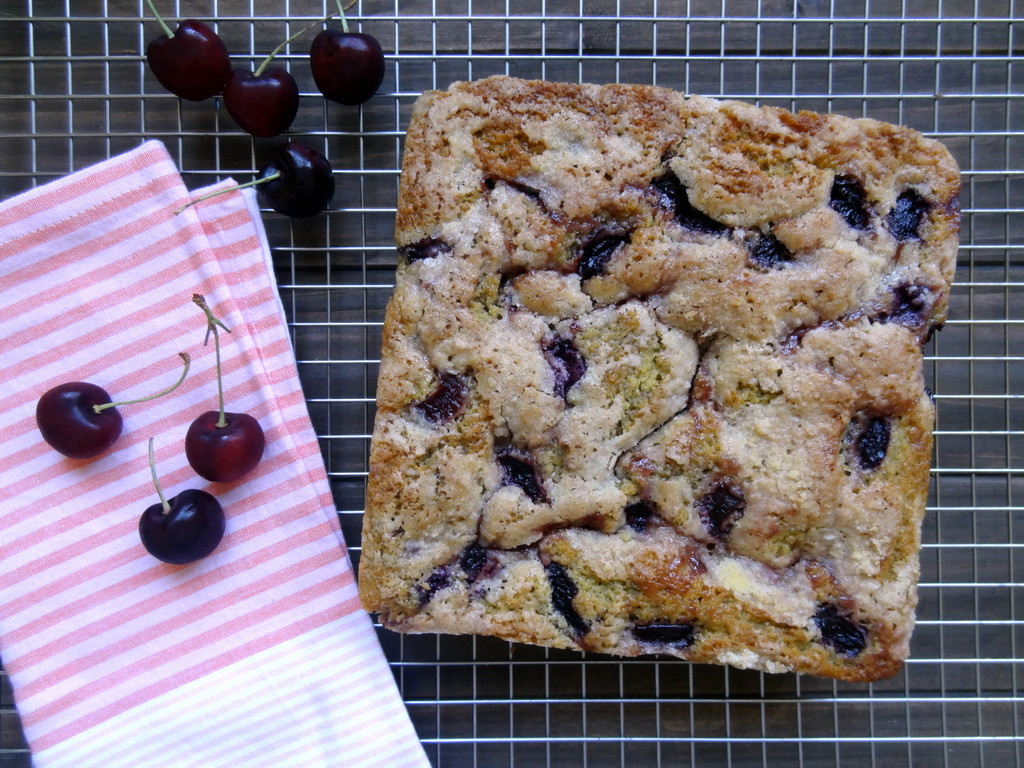 cherry cornmeal buckle