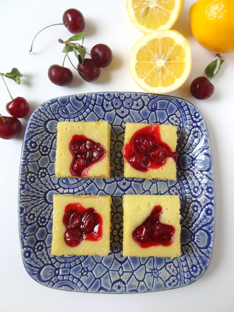 lemon cherry cake bars