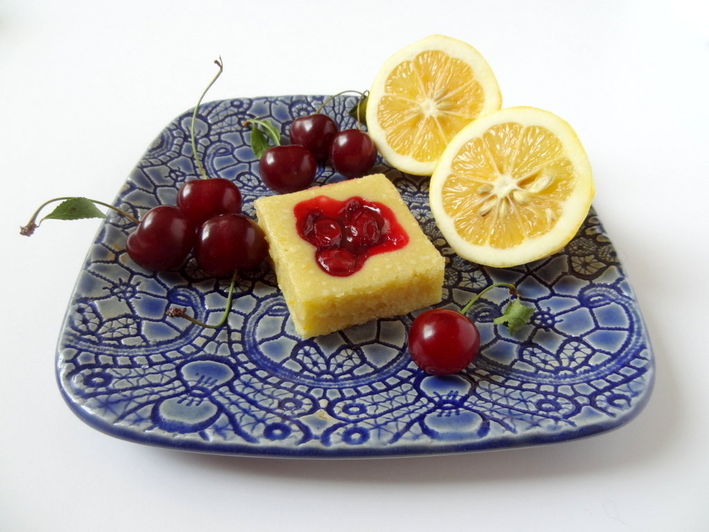 lemon cherry cake bars