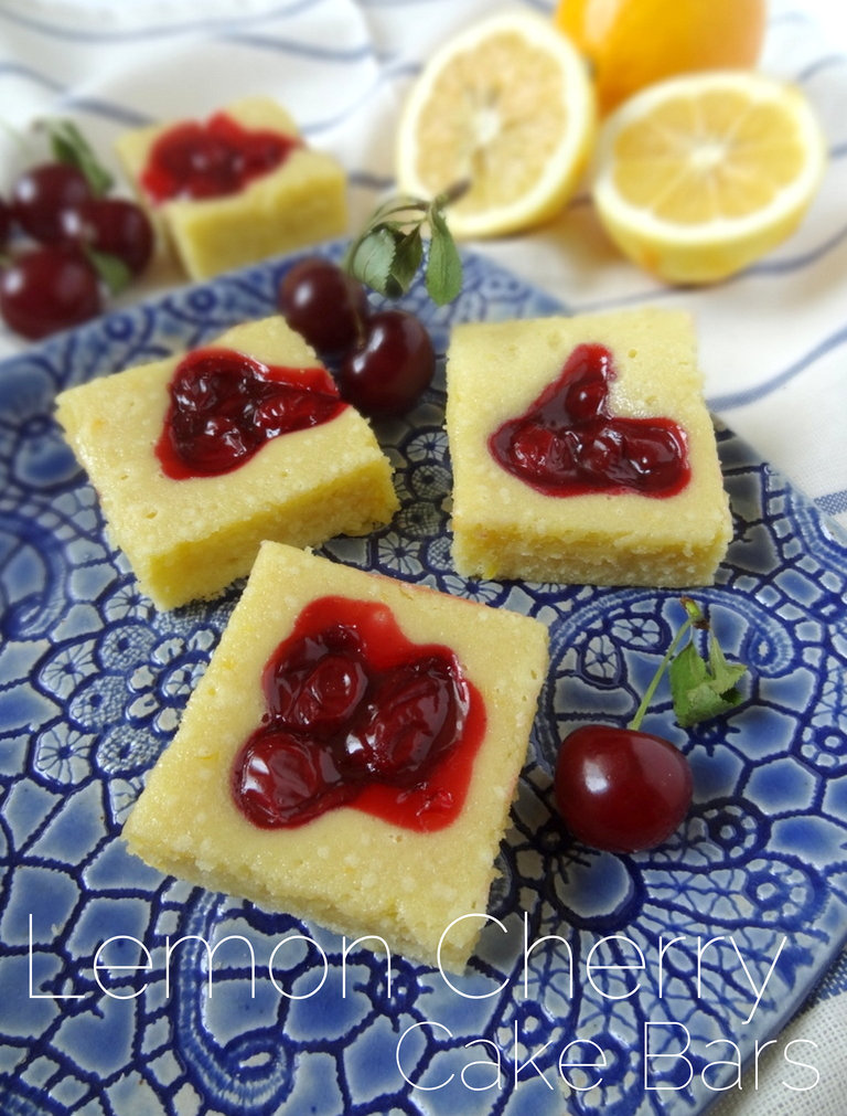 lemon cherry cake bars