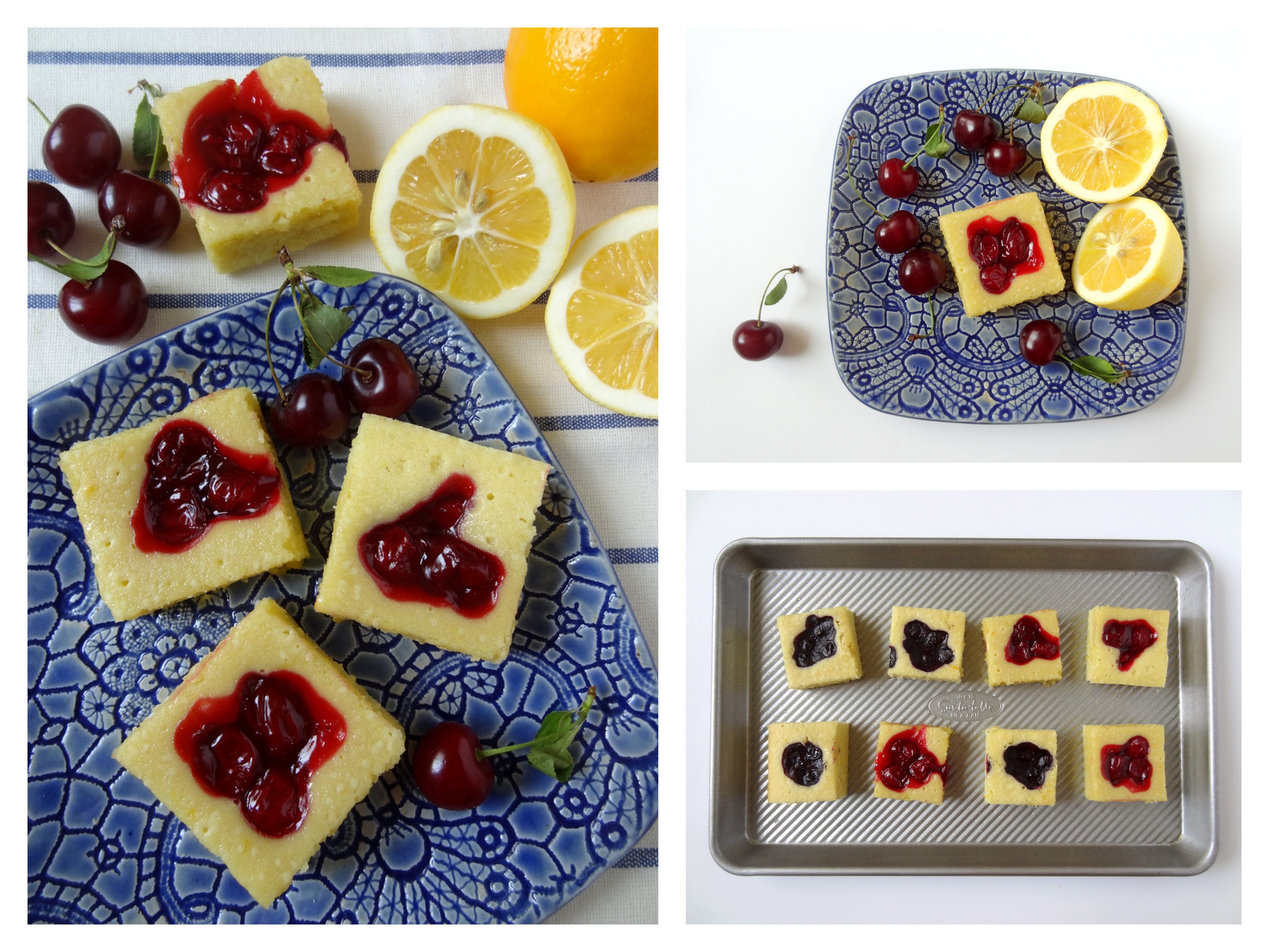 lemon cherry cake bars