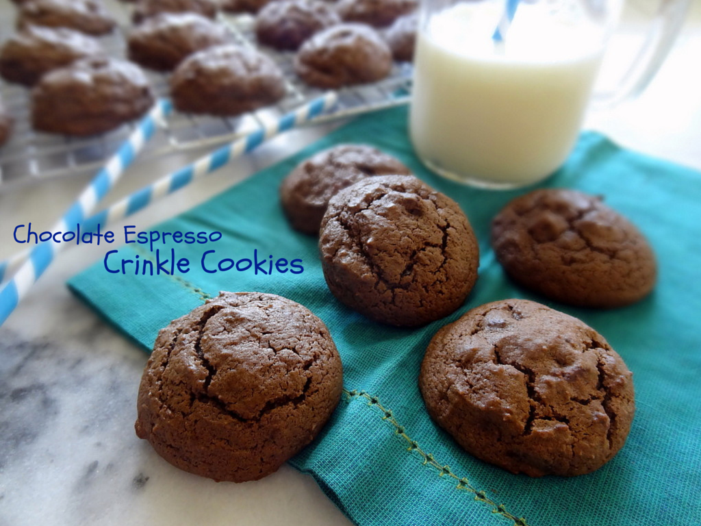 chocolate espresso crinkle cookies